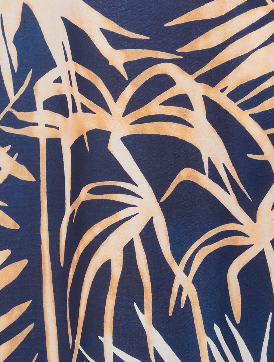 Jupe longue imprimé feuillage - Marine - 3