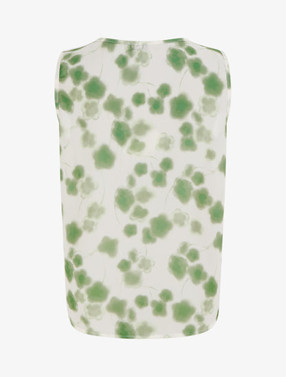 Top en voile imprimé tacheté - Vert - 2