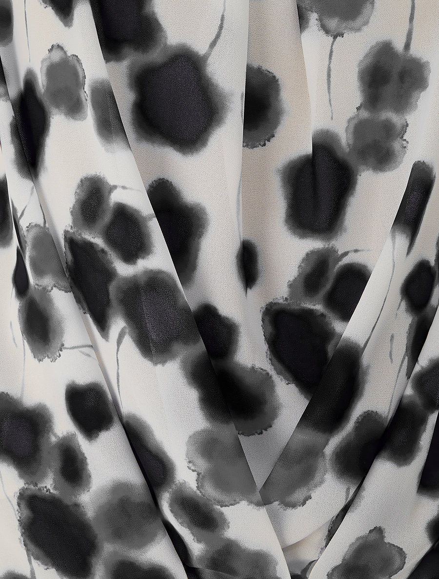 Top en voile imprimé tacheté - Noir - 3