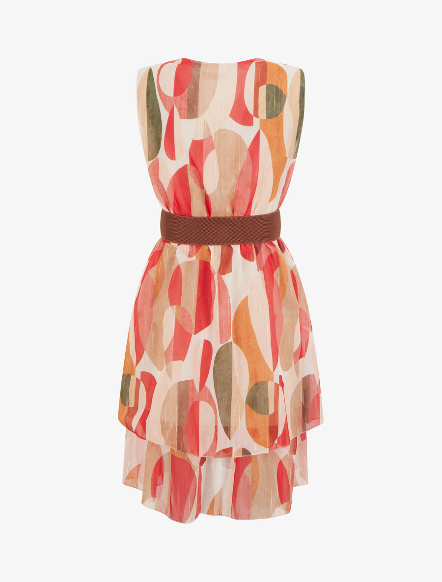 Robe patineuse sans manches imprimé fantaisie - Rouge - 2