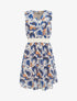 Robe patineuse sans manches imprimé graphique - Marine - 1