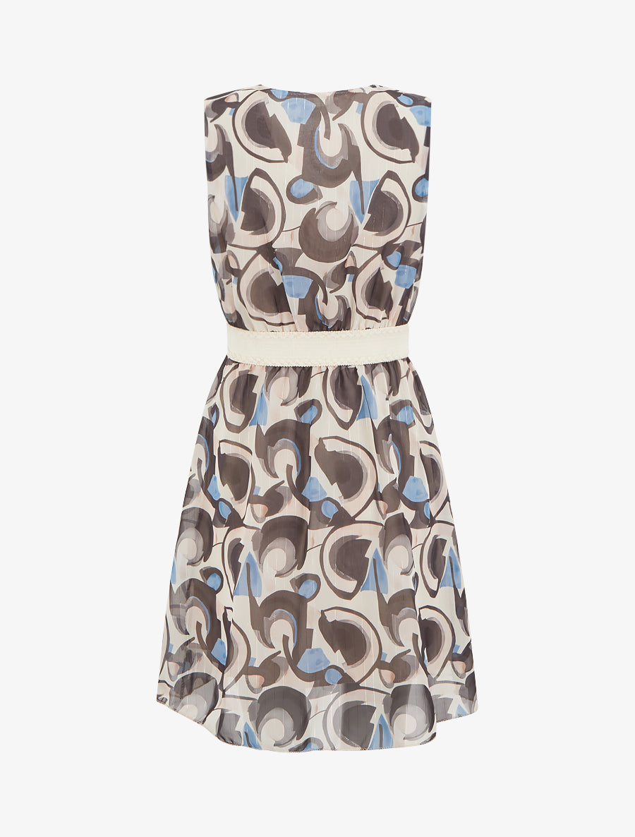 Robe patineuse sans manches imprimé graphique - Noir - 2