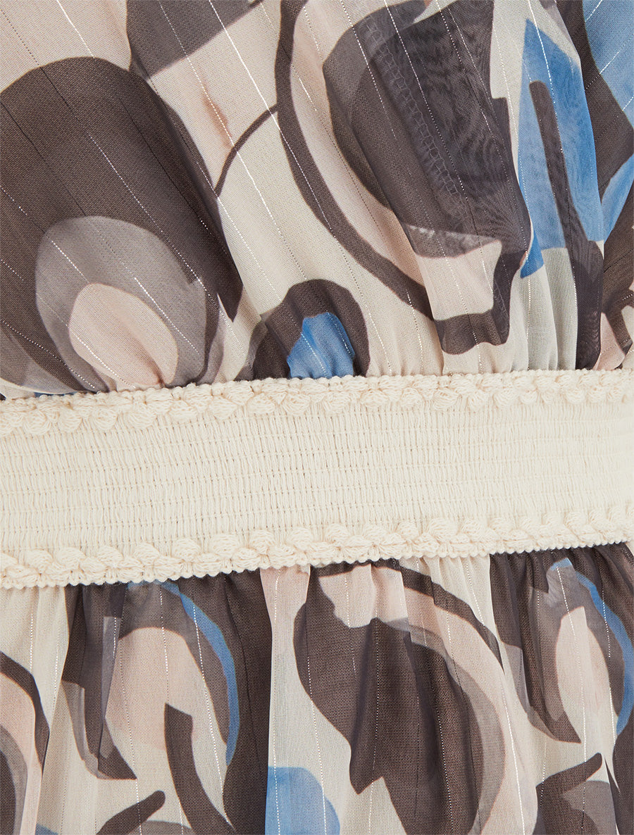 Robe patineuse sans manches imprimé graphique - Noir - 3