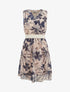 Robe patineuse sans manches imprimé fleuri - Marine - 1