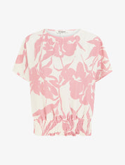 Top coupe boule imprimé floral - Rose - 1