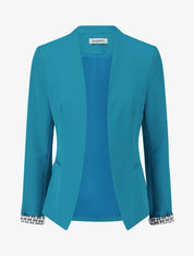 Veste droite à épaulettes - Turquoise - 1