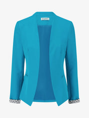 Veste droite à épaulettes - Turquoise