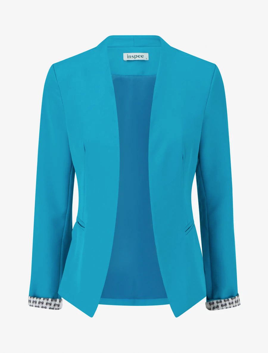 Veste droite à épaulettes - Turquoise