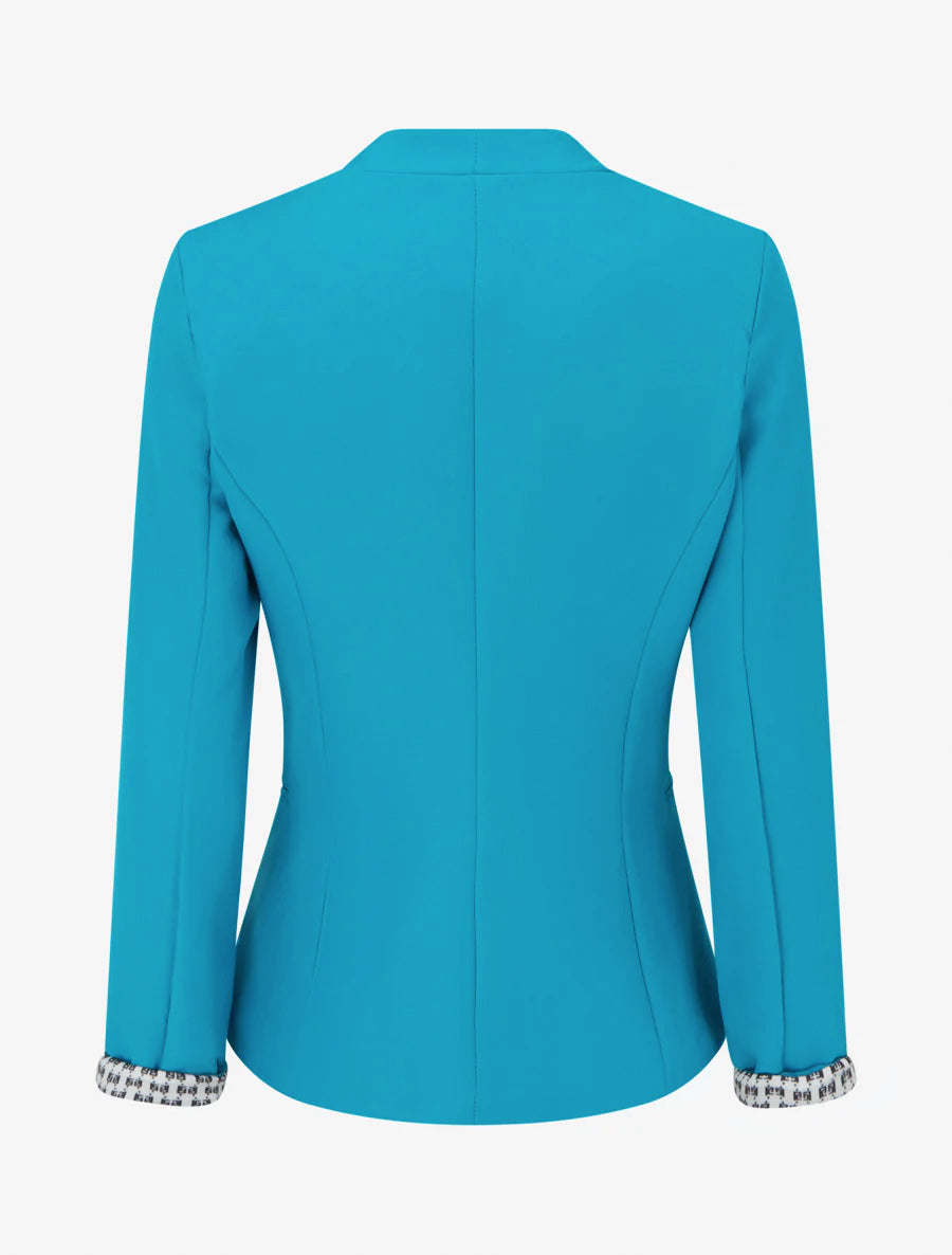 Veste droite à épaulettes - Turquoise