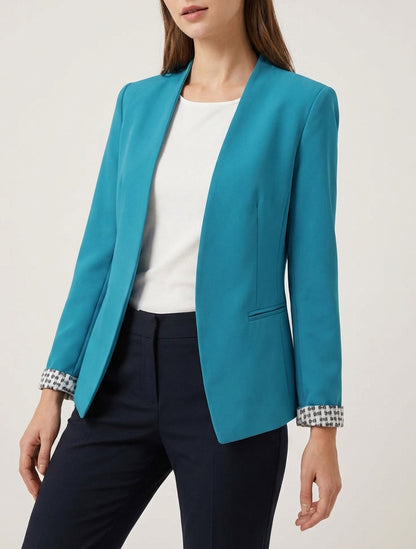 Veste droite à épaulettes - Turquoise