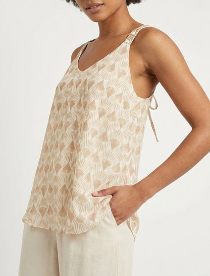 Caraco imprimé graphique stylisé - Beige