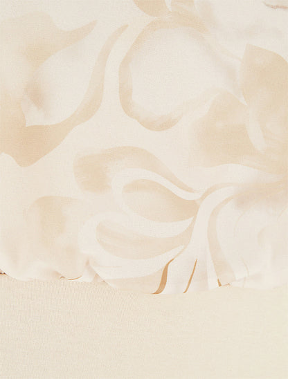 Top droit manches courtes imprimé floral - Beige - 3