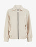 Veste ample zippée à bords élastiqués - Beige - 1