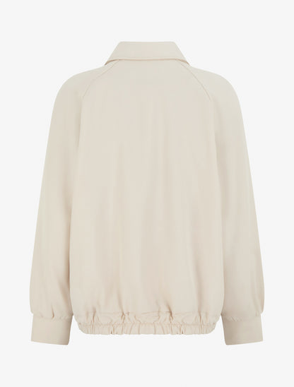 Veste ample zippée à bords élastiqués - Beige - 2