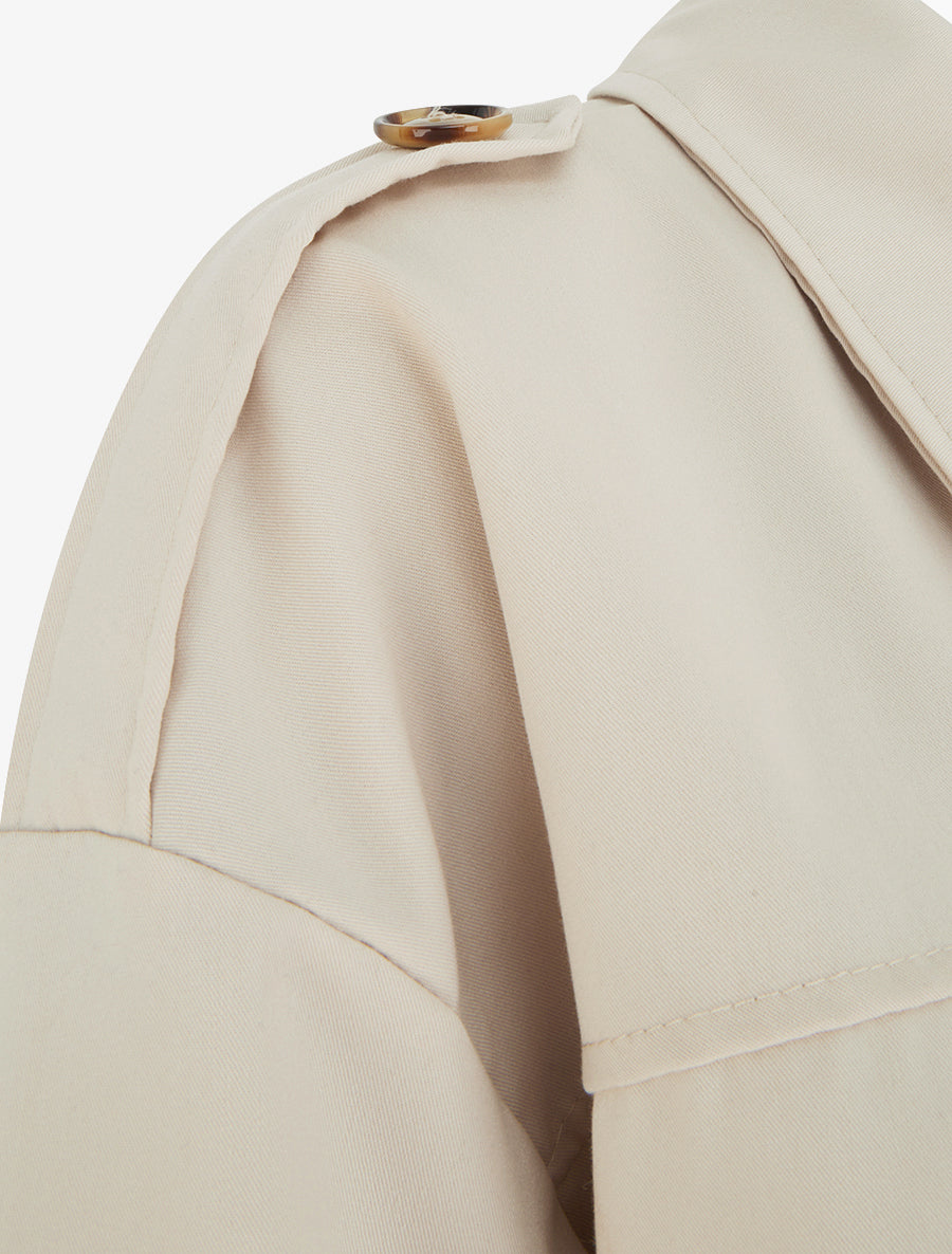 Veste fluide unie zippée - Beige - 3