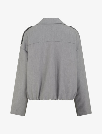 Veste fluide unie zippée - Gris - 2
