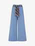 Pantalon ample à ceinture style foulard - Bleu clair - 1