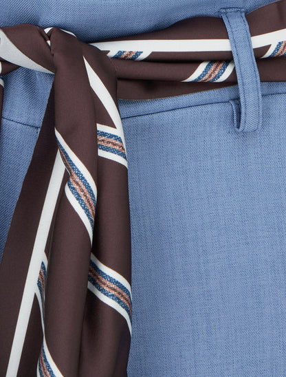 Pantalon ample à ceinture style foulard - Bleu clair - 3