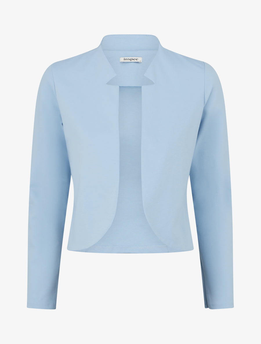 Veste courte à col cranté - Bleu ciel - 1