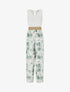 Combinaison à dentelle et imprimé floral - Kaki - 1