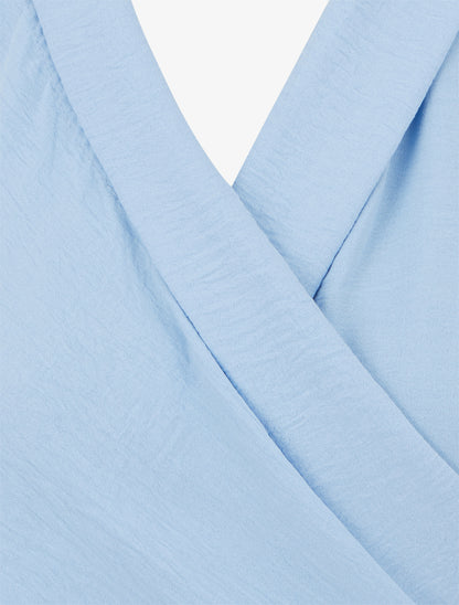 Top sans manches drapé à boutons - Bleu ciel - 3