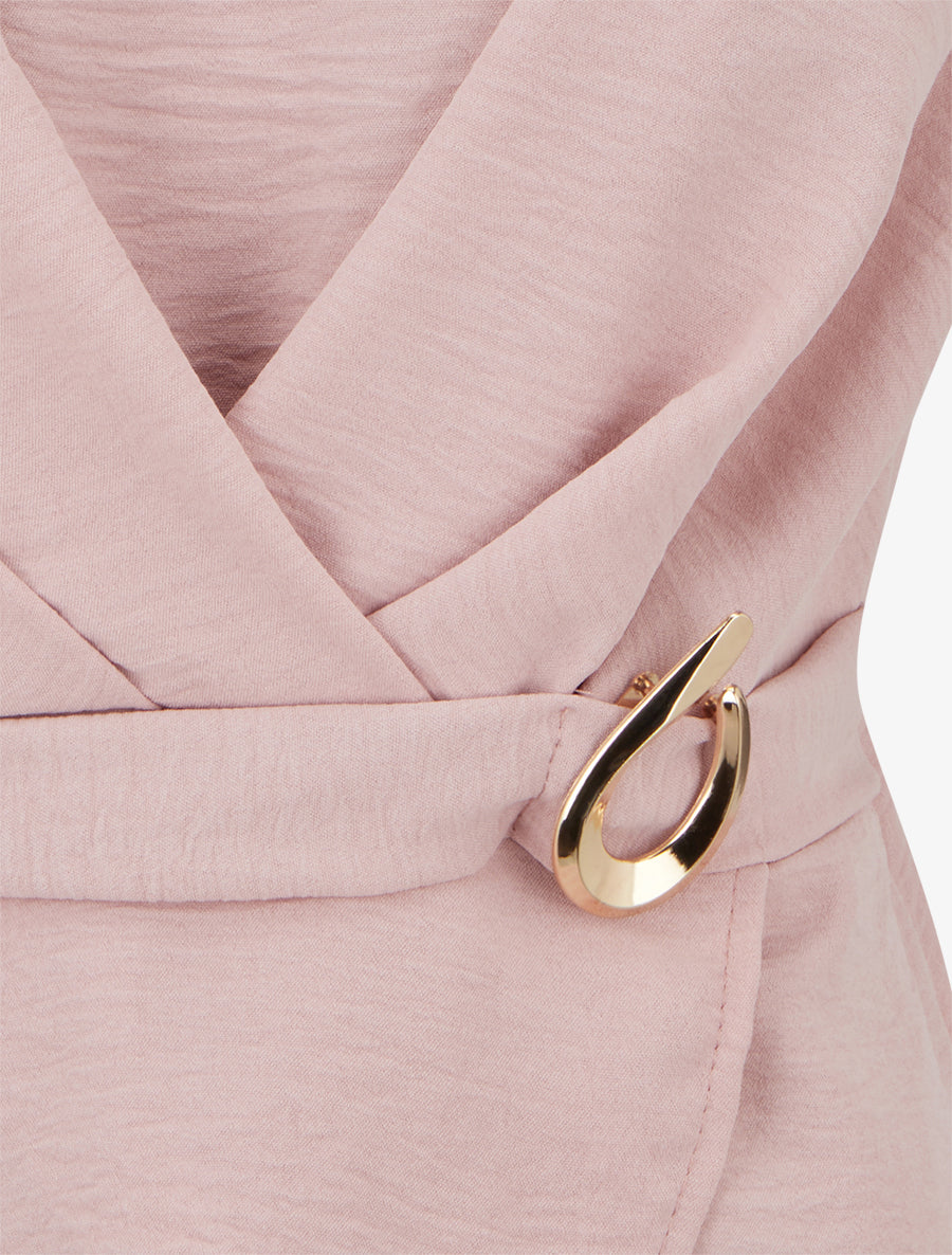 Top cintré à boucle décorative - Rose - 3