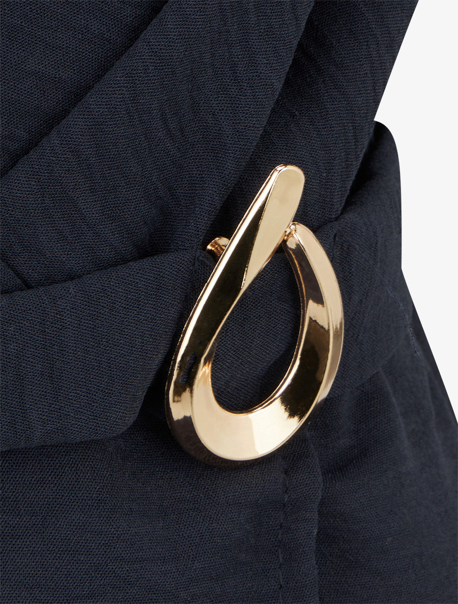 Top cintré à boucle décorative - Bleu nuit - 3