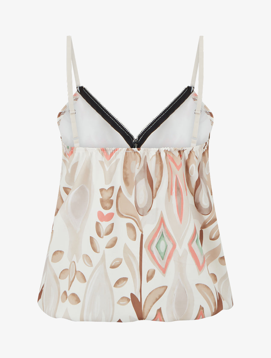 Caraco boule à zip et imprimé fantaisie - Beige - 2