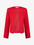 Veste droite à col rond et épaulettes - Rouge - 1