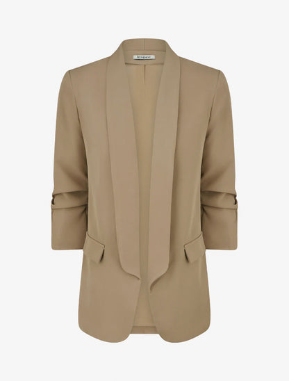 Blazer droit à épaulettes - Taupe