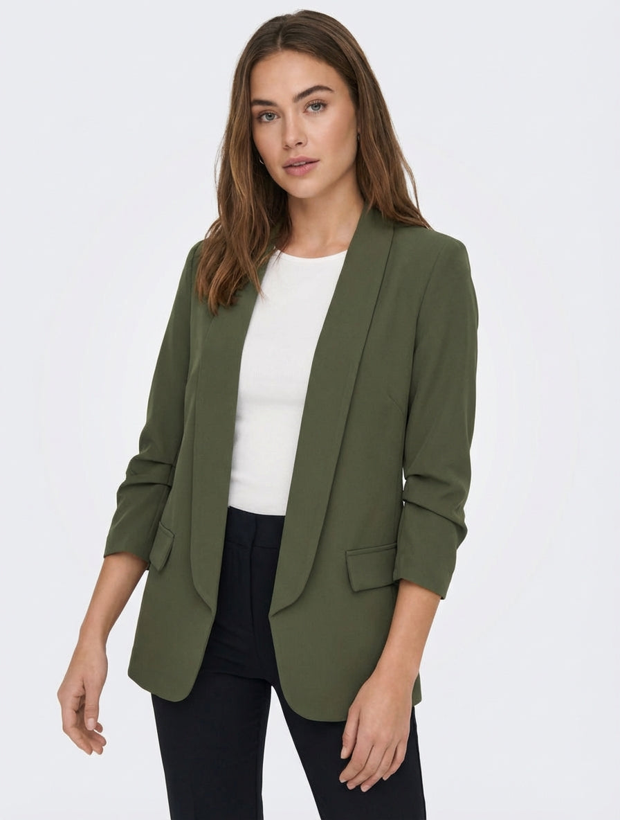 Blazer droit à épaulettes - Kaki