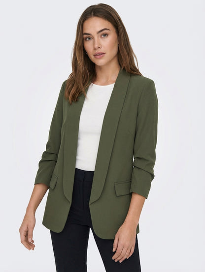 Blazer droit à épaulettes - Kaki