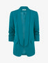 Blazer uni à manches froncées - Bleu canard - 1