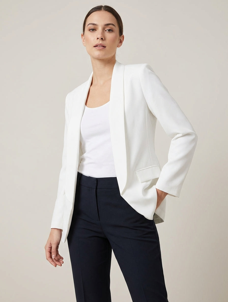 Blazer droit à épaulettes - Blanc