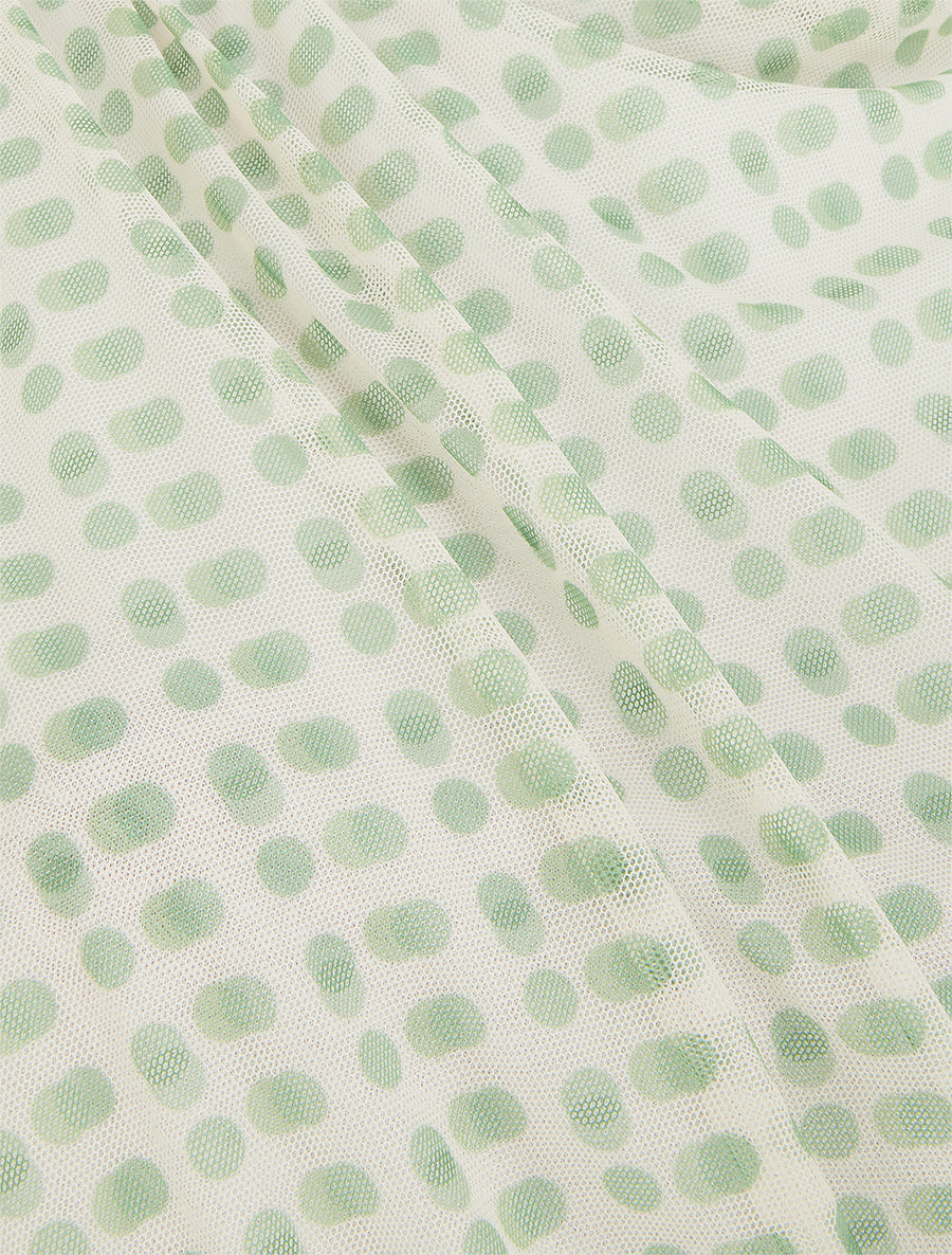 Top sans manches en tulle à pois - Vert - 3