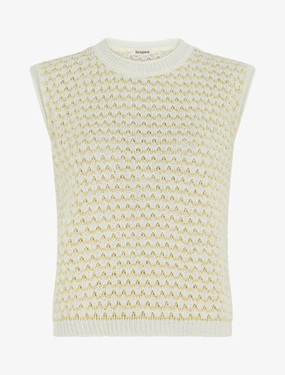 Pull sans manches motif nid d&