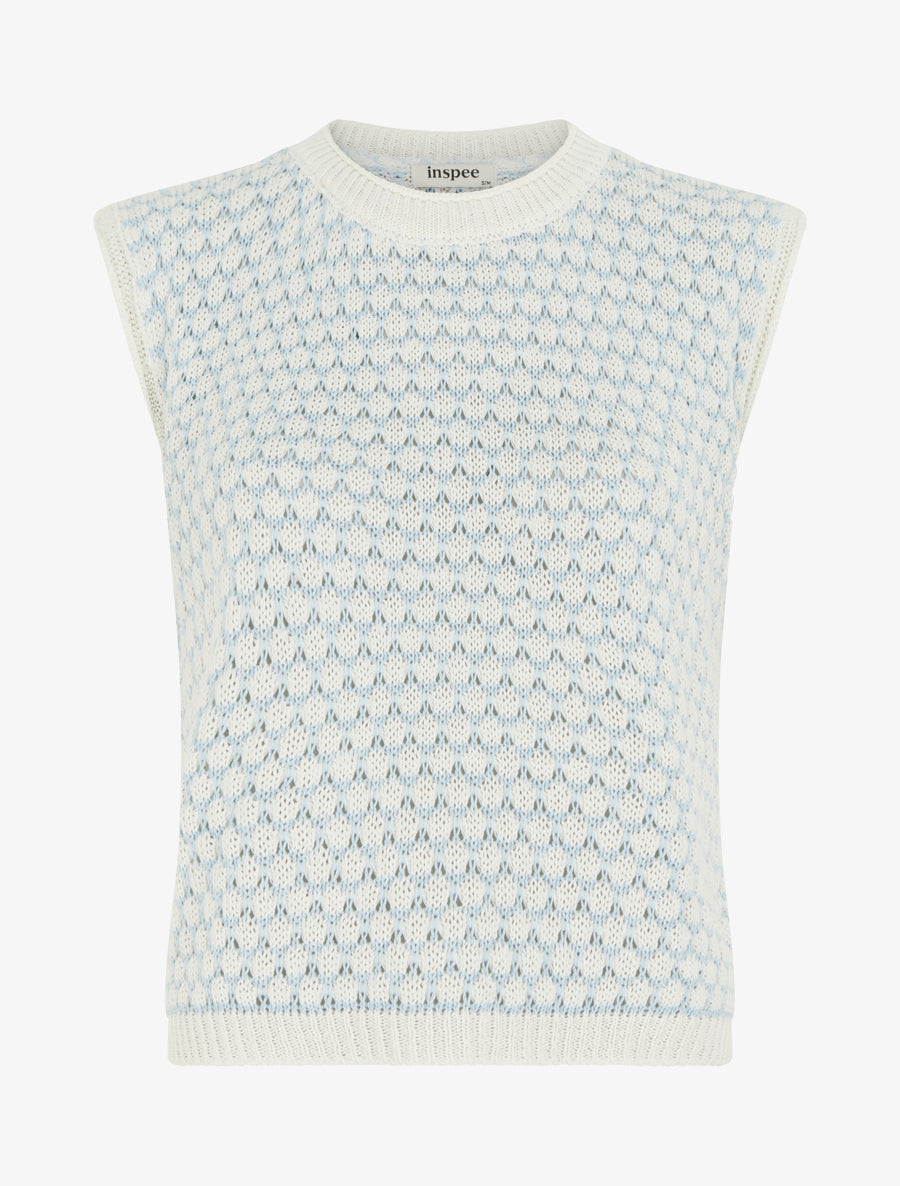 Pull sans manches motif nid d&