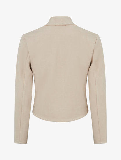 Veste en suédine à poches décoratives zippées - Beige - 2