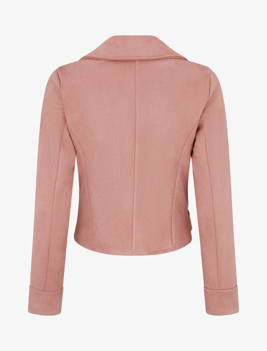 Veste en suédine style perfecto - Vieux rose - 2