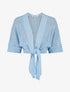 Gilet ajouré à nouer - Bleu - 1