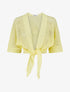 Gilet ajouré à nouer - Jaune - 1
