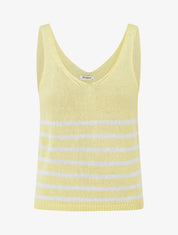 Débardeur en maille à rayures - Jaune - 1