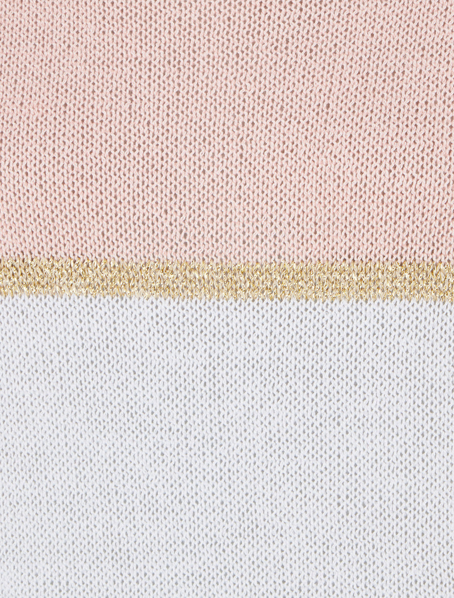 Pull rayé fin à manches courtes - Rose - 3