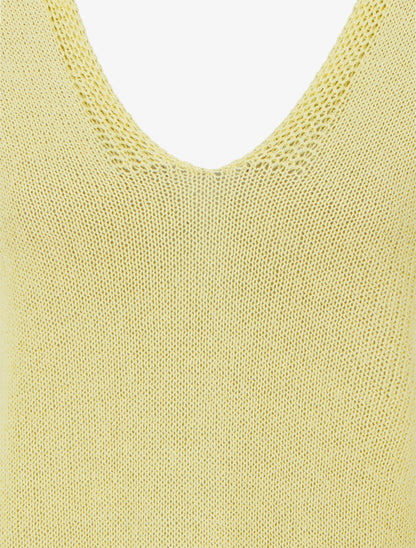 Top droit en maille à manches courtes - Jaune - 3