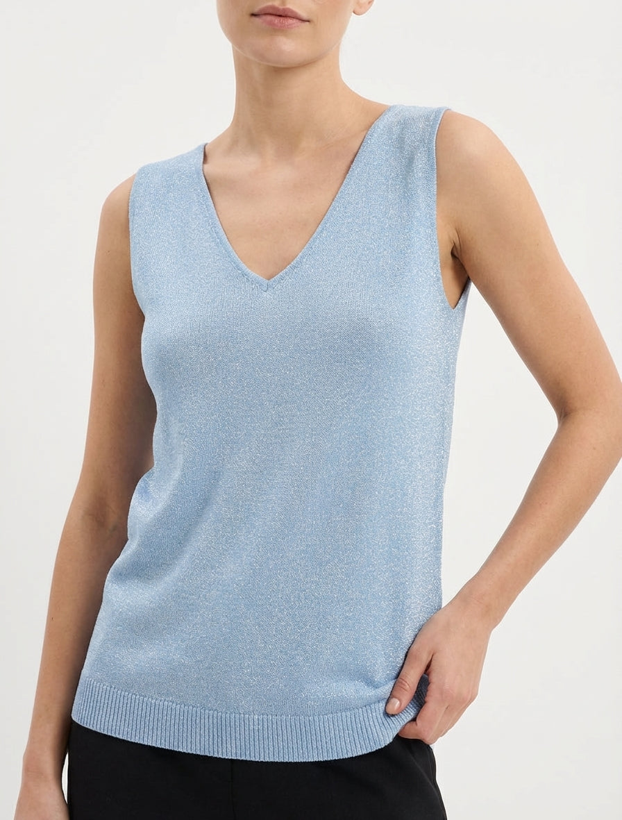 Top sans manches irisé - Bleu ciel