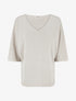 Pull fin irisé à manches 3/4 - Beige - 1