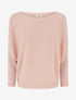 Pull fin irisé à manches longues chauves-souris - Rose - 1