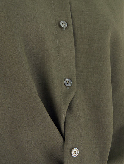 Chemisier noué asymétrique - Kaki - 3