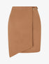 Mini-jupe portefeuille en suédine - Camel - 1