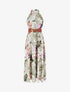 Robe longues sans manches imprimé tropical - Kaki - 1